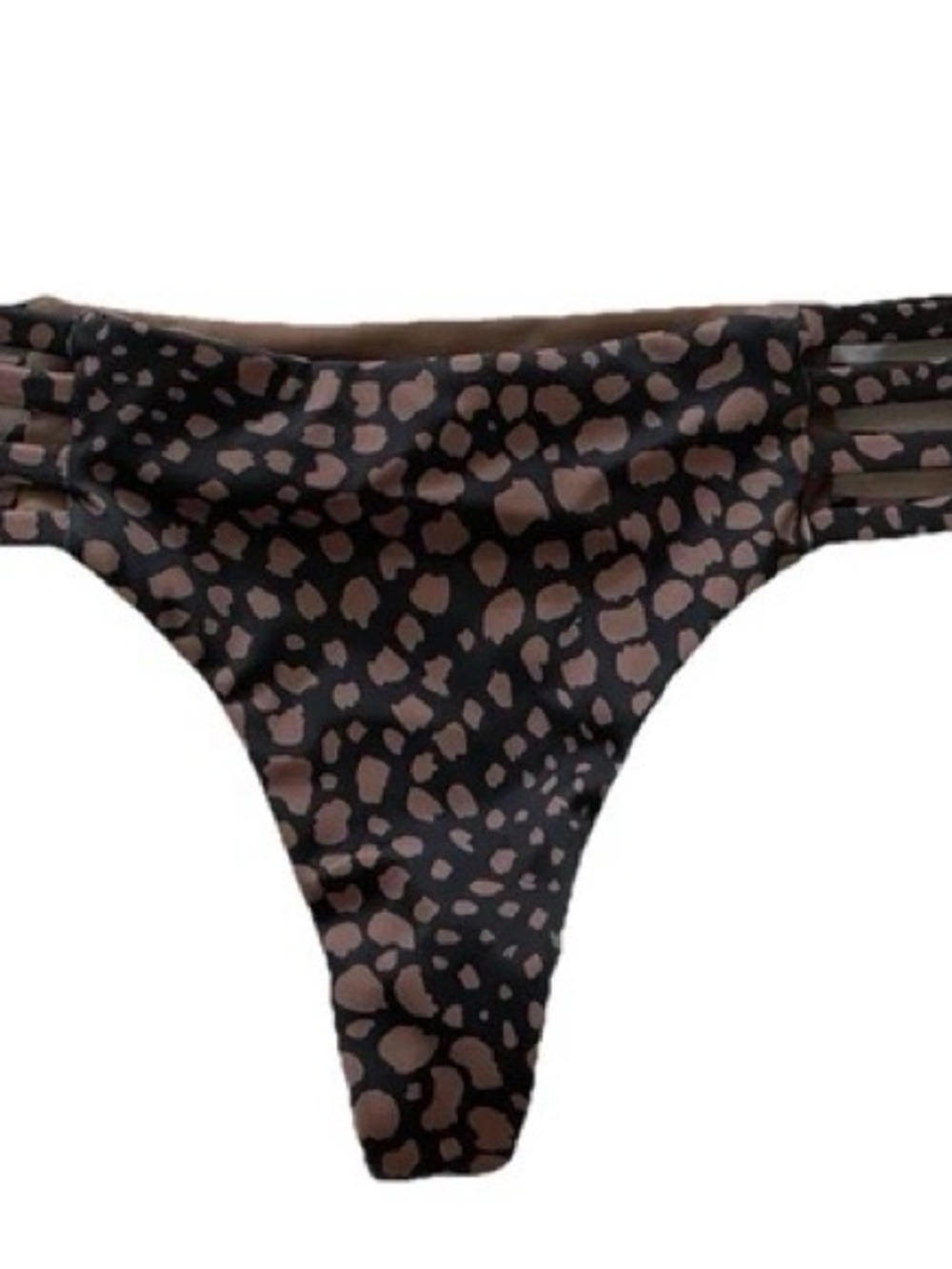 Women's Leopard Print Bikini Bottom - Brown/Black
